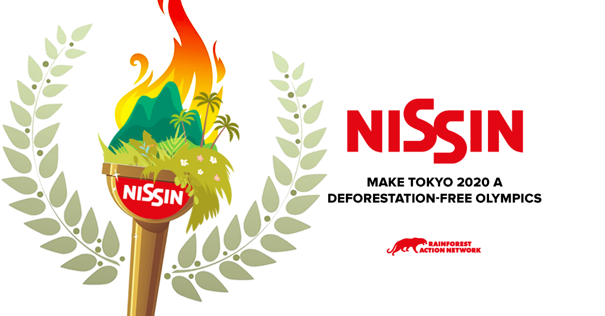 Nissin Olympic torch - make 2020 a deforestation-free Olympics
