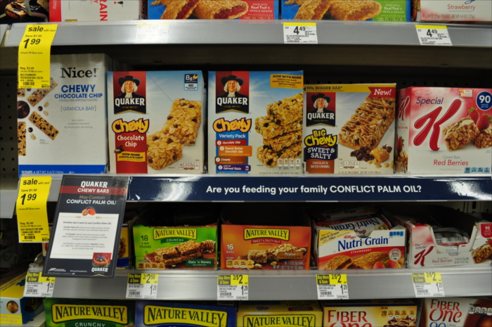 Grocery store shelf rebranding actions