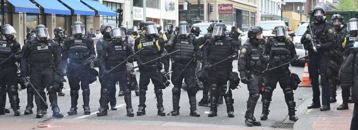 Portland police responding to escalating protests in response to federal agents, July 2020