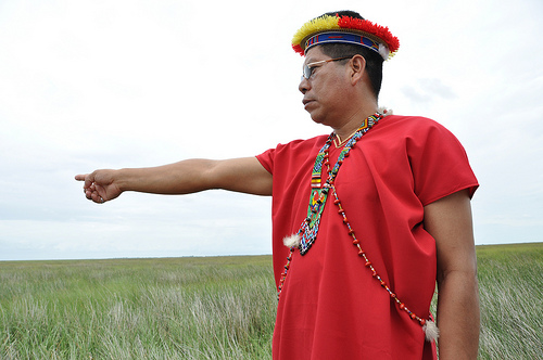 Humberto Piaguaje inspects BP's oil disaster