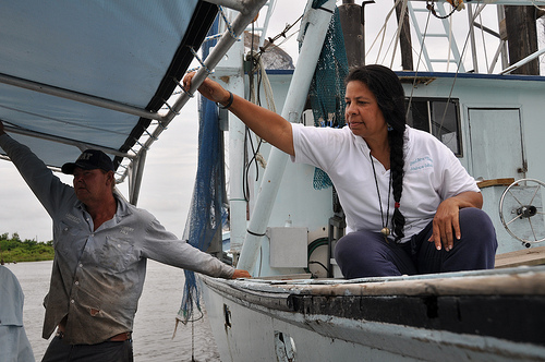 Rosina Phillipe of Grand Bayou Nation welcomes Ecuadorean leaders