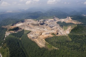 Mountaintop removal mining at Rawl, West Virginia