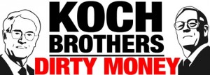 Koch Brothers: Dirty Money. Banner by Greenpeace.