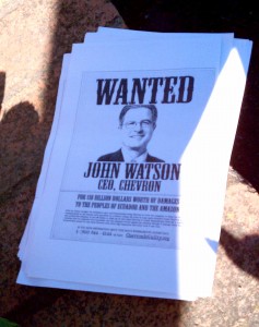 Chevron CEO John Watson wanted poster