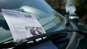 Cargill flier on a Wayzata windshield