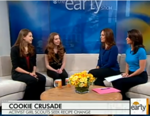 Girl Scouts Rhiannon and Madi on the CBS Early Show