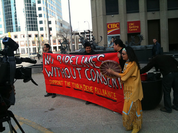 Jasmine Thomas and Supporters at the CIBC AGM in Winnipeg