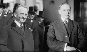 Senator Carter Glass (D—Va.) and Congressman Henry B. Steagall (D—Ala.). Image via Wikipedia.