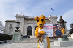 A kangaroo protests Chevron's kangaroo court