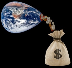 squeezing money from the earth