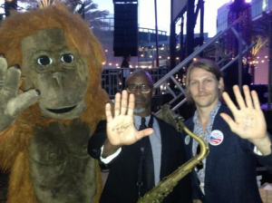 Saxophone in one hand, activism in the other, Karl Denson takes action before taking the stage. 