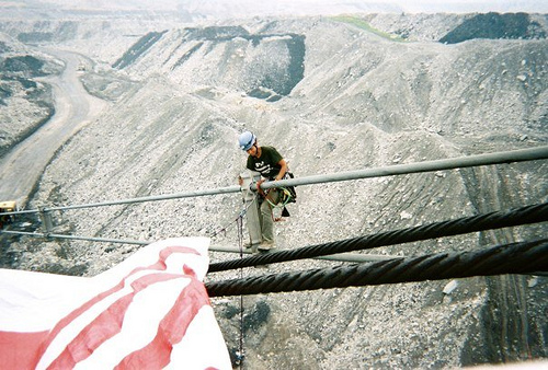 Activists shut down a dragline at the Twilight Mine, Boone County, West Virginia