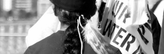 Image: Youth of Oceti Sakowin calling on President Barrack Obama to reject the Keystone Pipeline in March 2015.