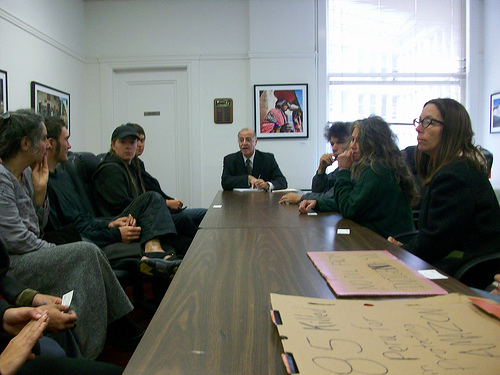 Peru's Consul General sits down for an uncomfortable chat with 15 activists.